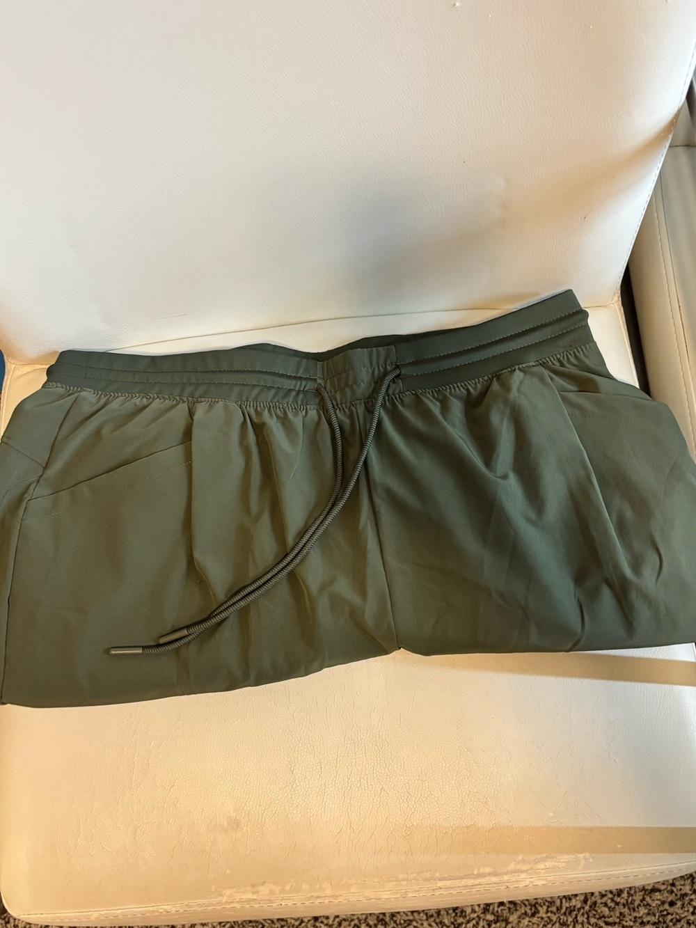 Olive Green Drawstring Athletic Joggers